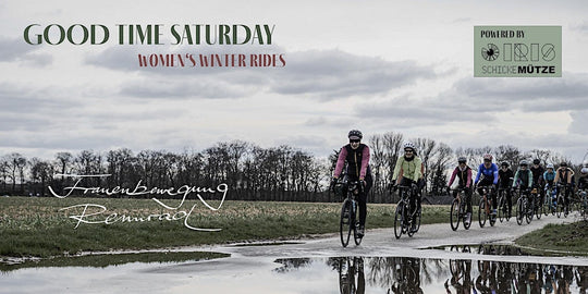Frauenbewegung Rennrad Good Times Saturday Womens winter rides Gravelbike Schicke Mütze Iris